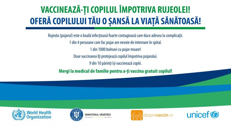 Read more about the article VACCINEAZĂ-ȚI COPILUL ÎMPOTRIVA RUJEOLEI! OFERĂ COPILULUI TĂU O ȘANSĂ LA VIAȚĂ SĂNĂTOASĂ!